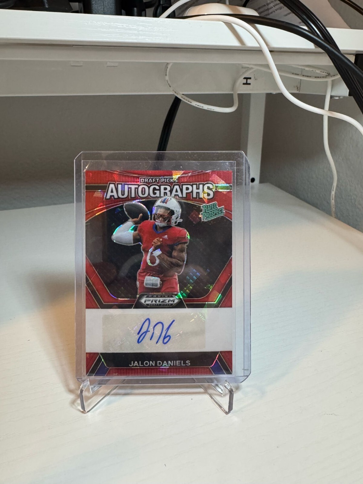 2024 panini prizm draft picks autographs jalon daniels red cracked ice