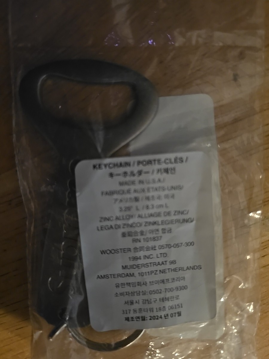 Supreme Bottle Opener Keychain Silver Metal FW24 Supreme New