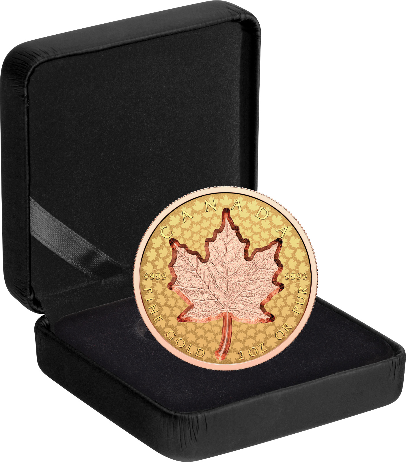 2022 - 2023 Canada 2 oz. Pure Gold Coin - Super Incuse Gold Maple Leaf Coin