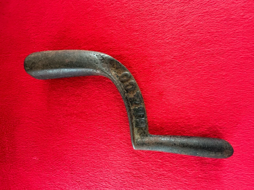 Vintage B & B Cast Iron Wood Coal Stove Cover Lid Lifter Handle Mfg - Image 2 of 4