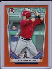 Zach Borenstein 2014 Bowman Orange Parallel #'d /250 Angels Base Paper Prospect