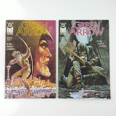 Green Arrow #1 #2 Lot Mike Grell VF+ (1988 DC Comics)
