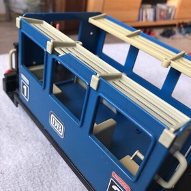 Playmobil 4100 Passenger Car / Blue Railway Wagon with Sticker ✔️ Excellent👍