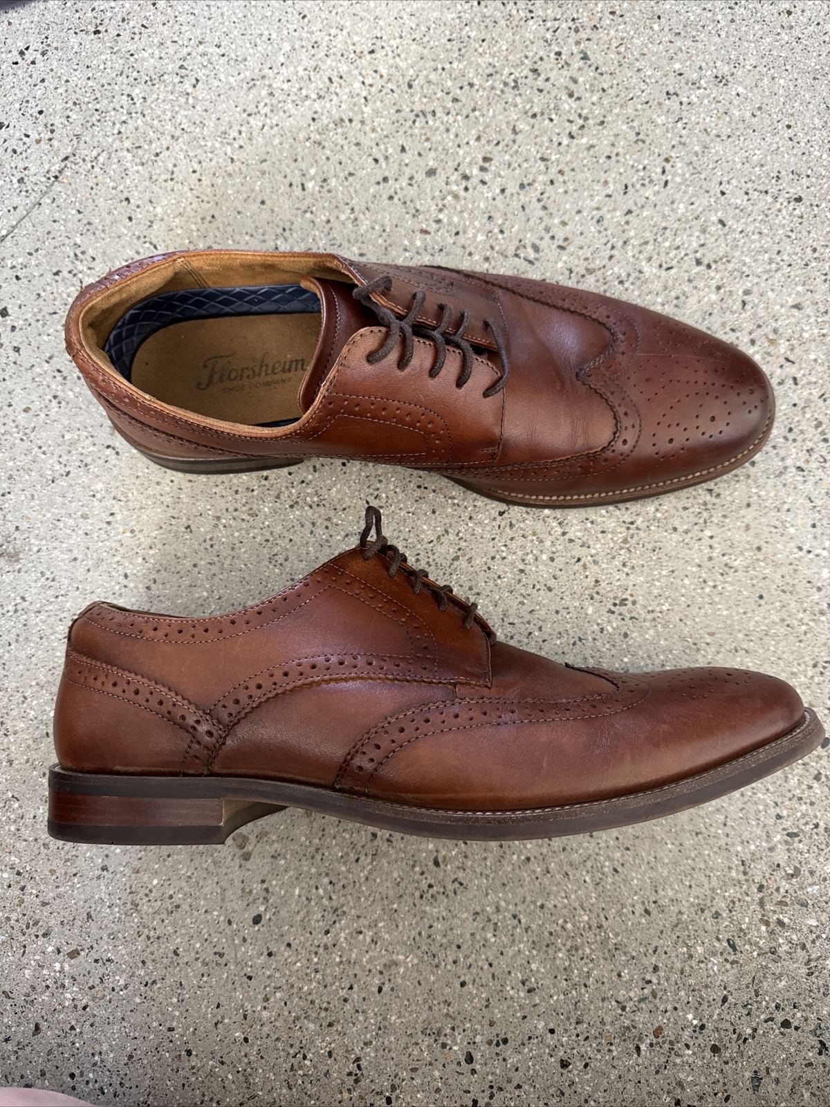 SAOLA Florsheim Rucci Wingtip Oxford da uomo 13383 221 pelle marrone taglia 9 5