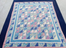 Vintage Beautiful Quilt Different Pieces Hand Woven size95x81 inches