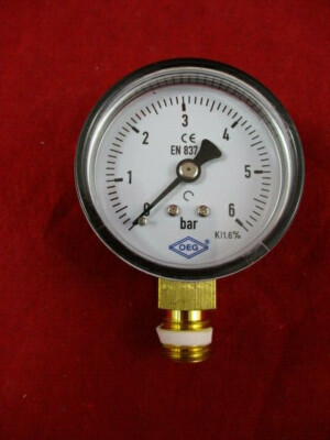 Manometer Ø 50mm 1/4'' 0-6 bar OEG radial G1/4'' selbstdichtend unten 310776500