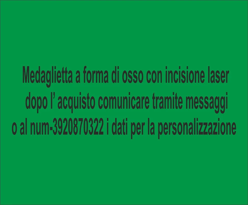 Medaglietta in acciaio a forma di osso personalizzabile con nome del tuo cane - Immagine 2 di 3