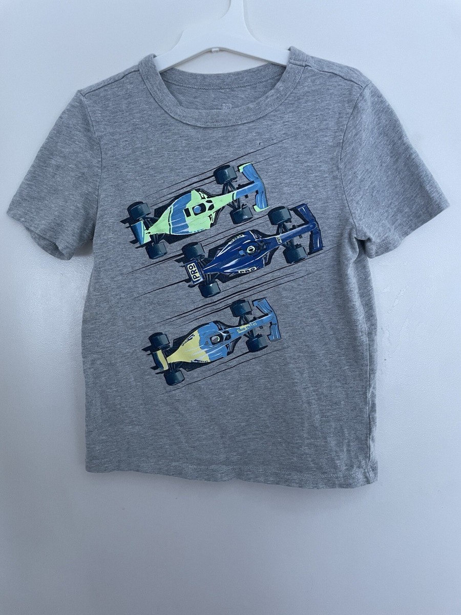 Gap Everyday Graphic T Kids Boys Race Car 100% Cotton T-Shirt