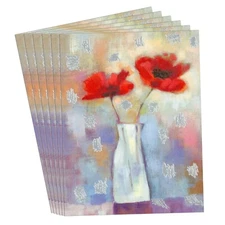 LOT OF 6 AMERICAN GREETINGS DESIGNER COLLECTION Notecards + Envelopes, Flowers