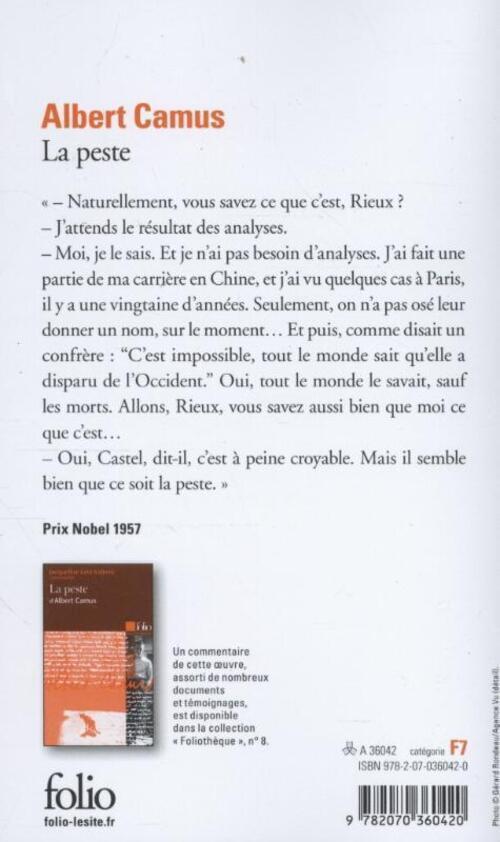 Thumbnail - La Peste | Albert Camus | Taschenbuch | Folio | 279 S. | Französisch |