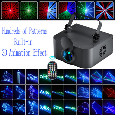 3D RGB Animation Laser Projector Light DMX DJ party Club Stage Effect Lighting