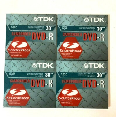 Lot of  TDK DVD-R Camcorder Factory Sealed New DVD R Scratch Proof 30 min 1.4GB