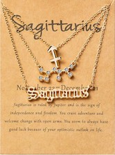 3Pcs Constellation Zodiac Layer Necklace Sagittarius
