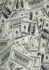 Dollar Bills Money Printed Wallpaper A4 Sized Edible Wafer Paper / Icing Sheet 