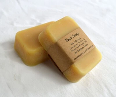 SAPPANY SOAPS Natural Cedarwood Lemongrass Peppermint Tea Tree Face Soap organic ingredients