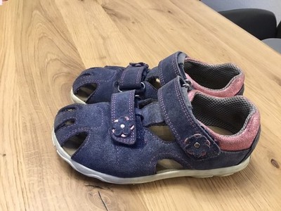 Richter Mädchen Sandale Gr.30 Blau Rosa Wildleder Klettverschluss 