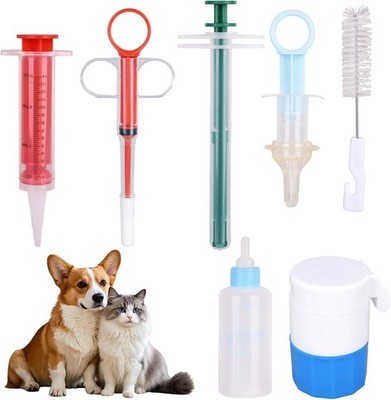 6 Pk Cat Pill Shooter, Cat Pill Cutter Pocket Bottle Feeding Kit for Small Pets