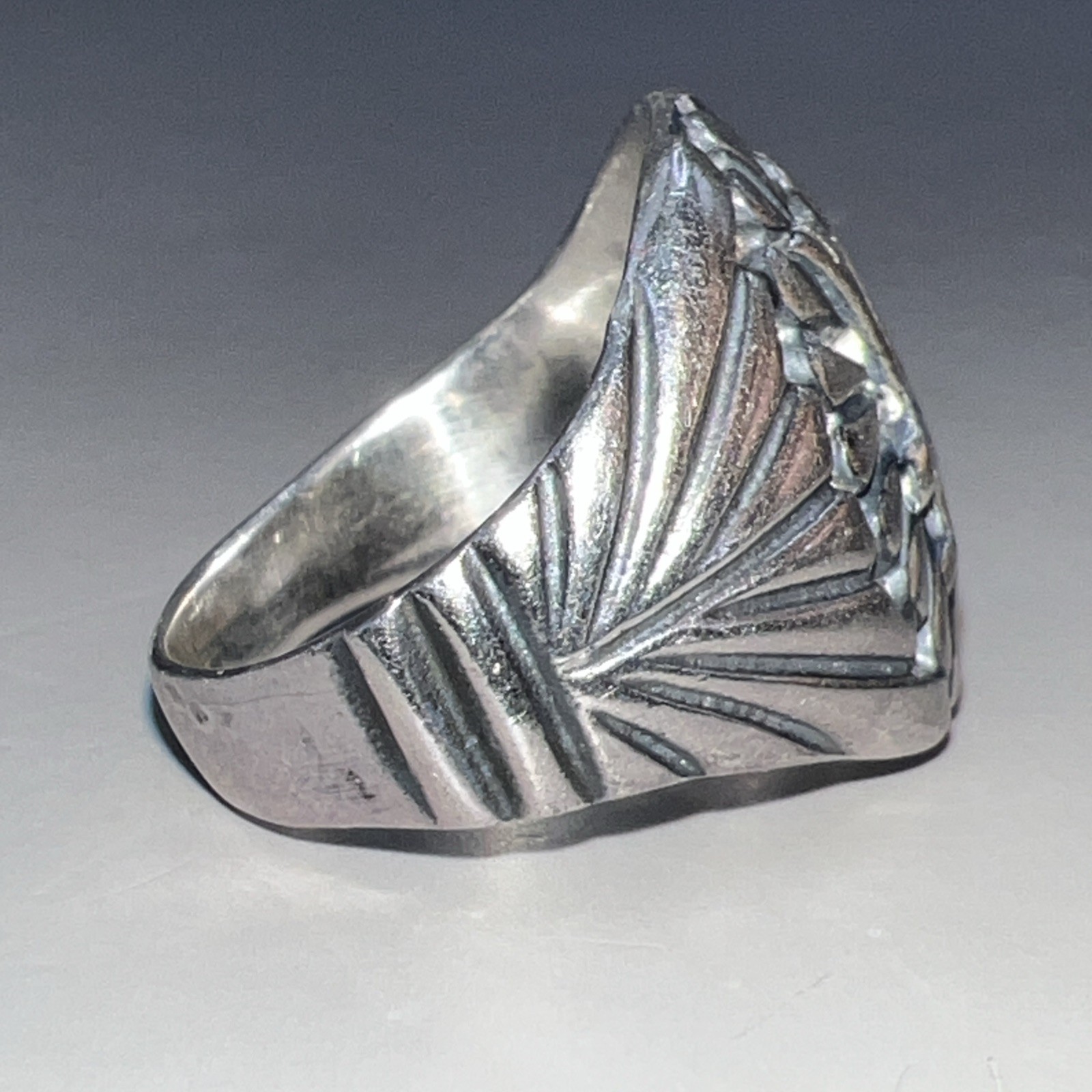 Native American Eagle Design Signet Sterling Silv… - image 3