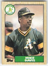 1987 Topps #83 Mike Davis In Person Signed Auto 62485