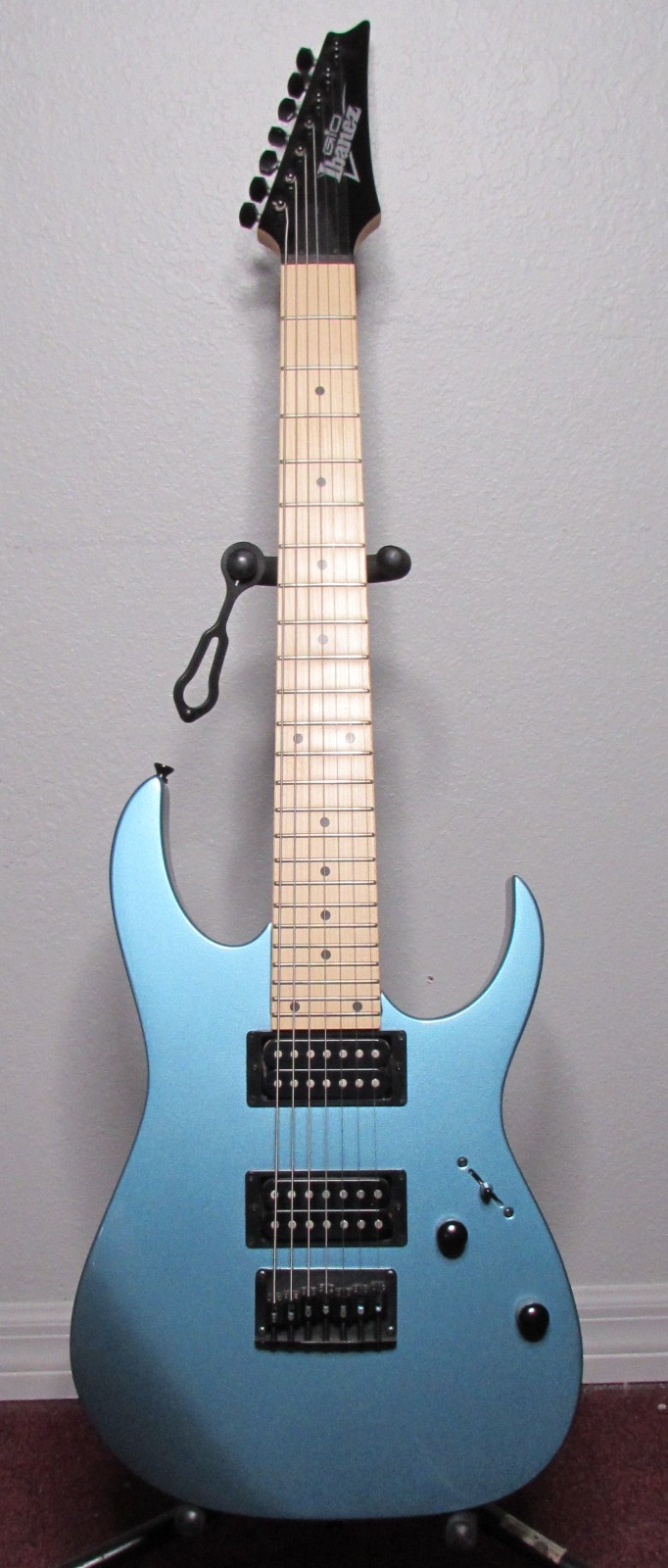Gio Ibanez GRG7221M Metallic Light Blue 7 String Electric Guitar
