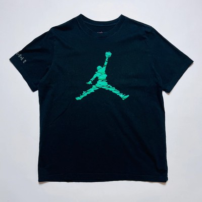 Air Jordan ''Green Jumpman'' Retro T-Shirt Nike Style Herren schwarz L / XL