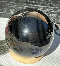 262g 59mm Natural Silver Sheen Obsidian Sphere Protection Healing Clarity