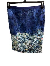 Anthropologie Moulinette Soeurs Pencil Skirt Scenes Of Arles Blue Floral Size 6