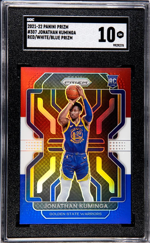 Jonathan Kuminga 2021-22 Panini Prizm #307 Red White Blue (RC) SGC 10