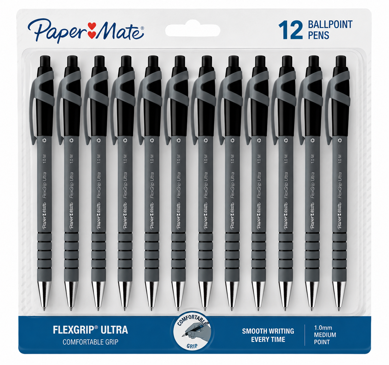 Papermate Flexgrip Ultra Retractable Ballpoint Pen Black 1 Mm Medium Ballpoint Pack Of 12 - Image 14