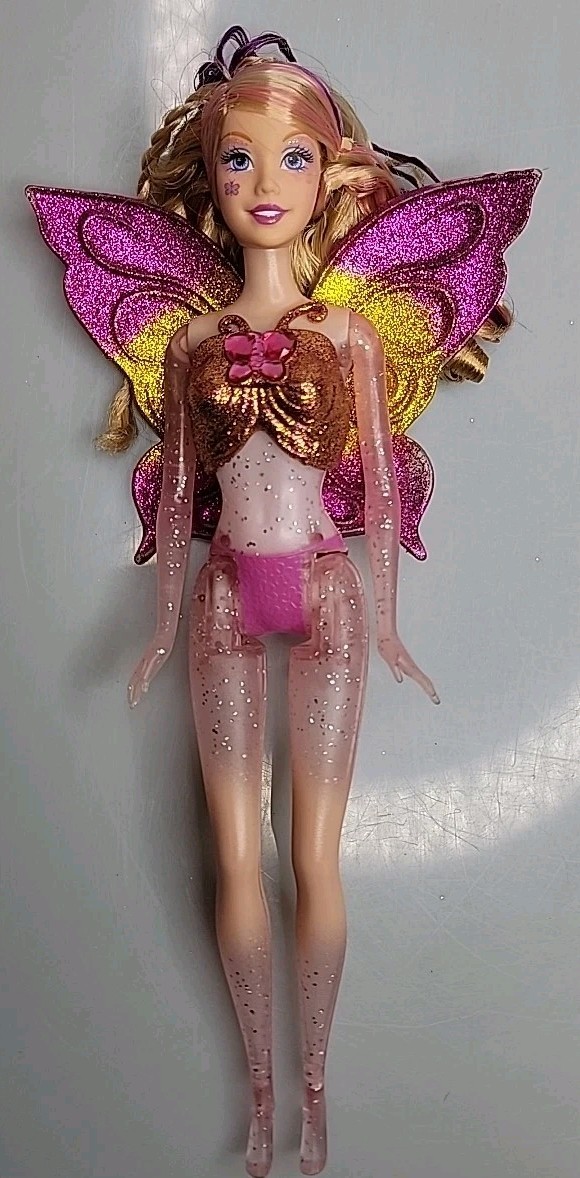 Barbie Fairytopia Crstal Glowing Fairy Doll Snap Fashion Light Up