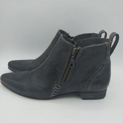Bedstu Cobbler Series Pointed Leather Short Boot Deep Charcoal Navy 7.5 - Image 1 of 4