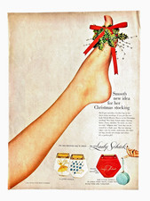 Vtg Lady Schick Razor 1960s Christmas Print A...