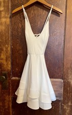 Windsor White Fit & Flare Strappy Sleeveless Dress Juniors Size 5 V-Neck