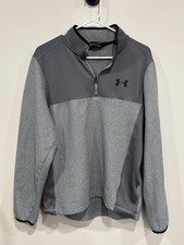 Under Armour Mens Gray 1/4 Zip Long Sleeve Pullover Size L