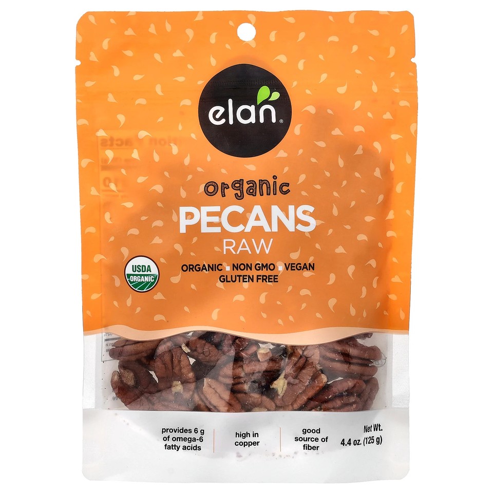 Organic Pecans, Raw , 4.4 oz (125 g)