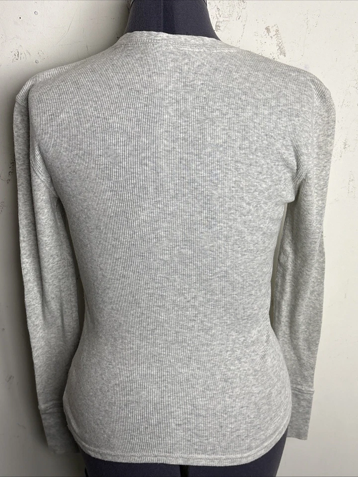 Antigo Y2K The Limited Henley Top Tamanho S Cinza com nervuras Bella Swan EUA Strass - Imagem 3 de 4