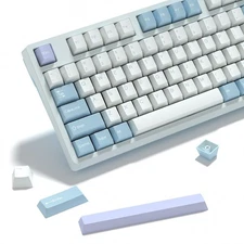 Illusion PBT Double Shot Keycap Set,176 Keys Cute Blue Custom Key Cap Keycaps...