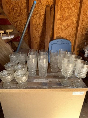 Vintage Anchor Wexford Glasses Sundae Dishes Claret Goblets