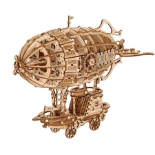 3D Wooden Airship Model Kit – DIY Mechanical Puzzle, No-Glue Adult Craft Display