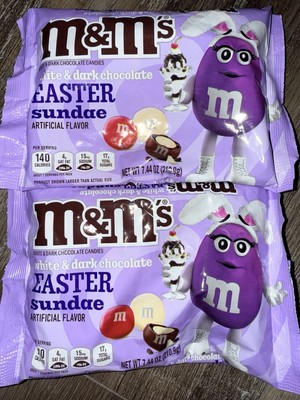 M & M's ~ Easter Sunday White Dark Chocolate Candy 7.44 oz, 10/2025 ~ 2 Bags