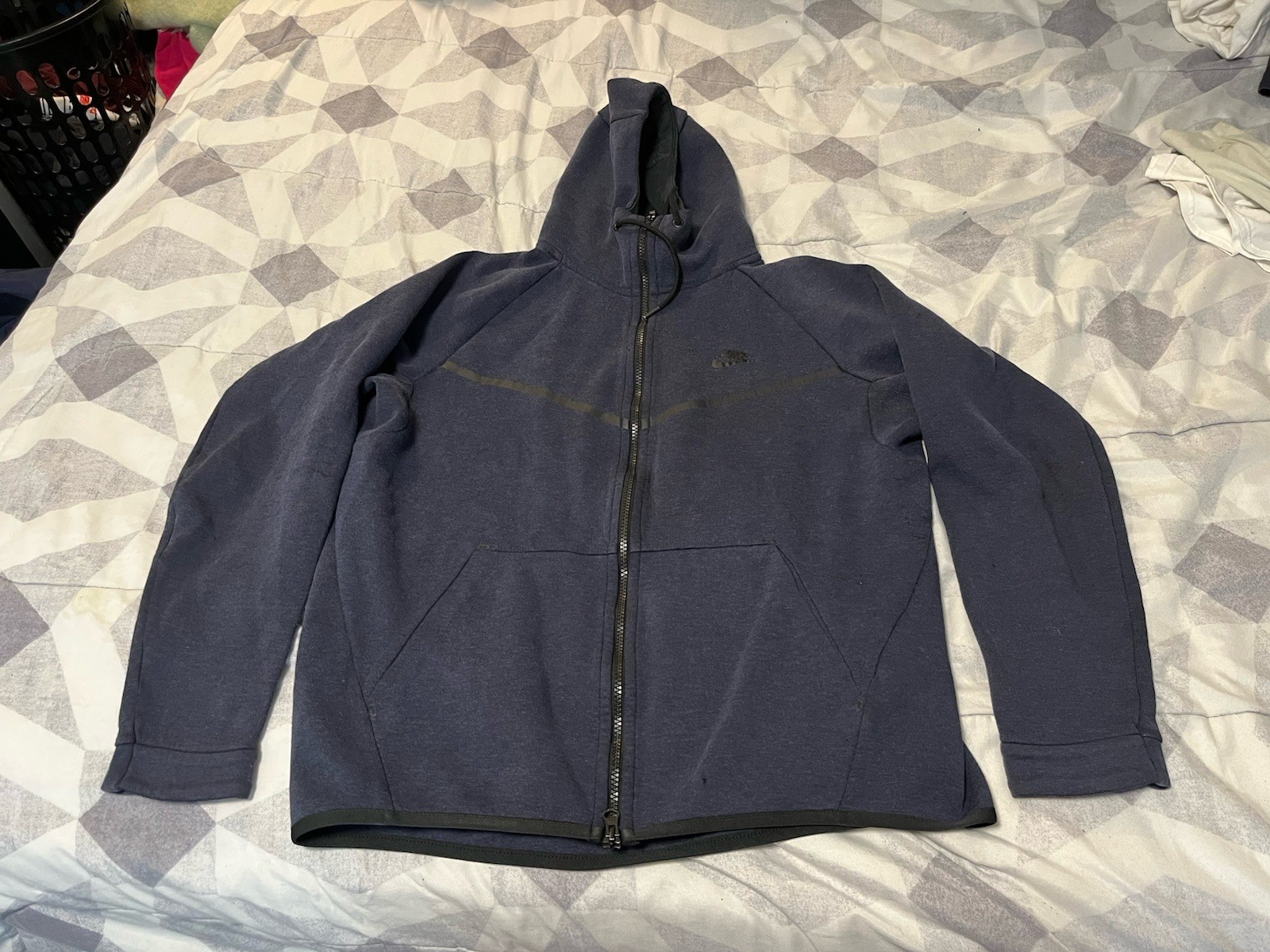SACAI X NIKE Nike Tech Fleece Windrunner Felpa con Cappuccio Uomo Taglia Large Full Zip Giacca Blu
