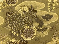 6628128: JAPANESE KIMONO / ANTIQUE NAGOYA OBI / WOVEN PINE PAULOWNIA