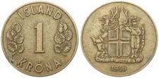 Island - Iceland 1 Krona 1925-1975 - Kronen - verschiedene Jahrg&auml;nge