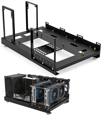 W01 DIY Computer Case Desktop Chassis Rack Stand Open Air PC Frame Testbench ...