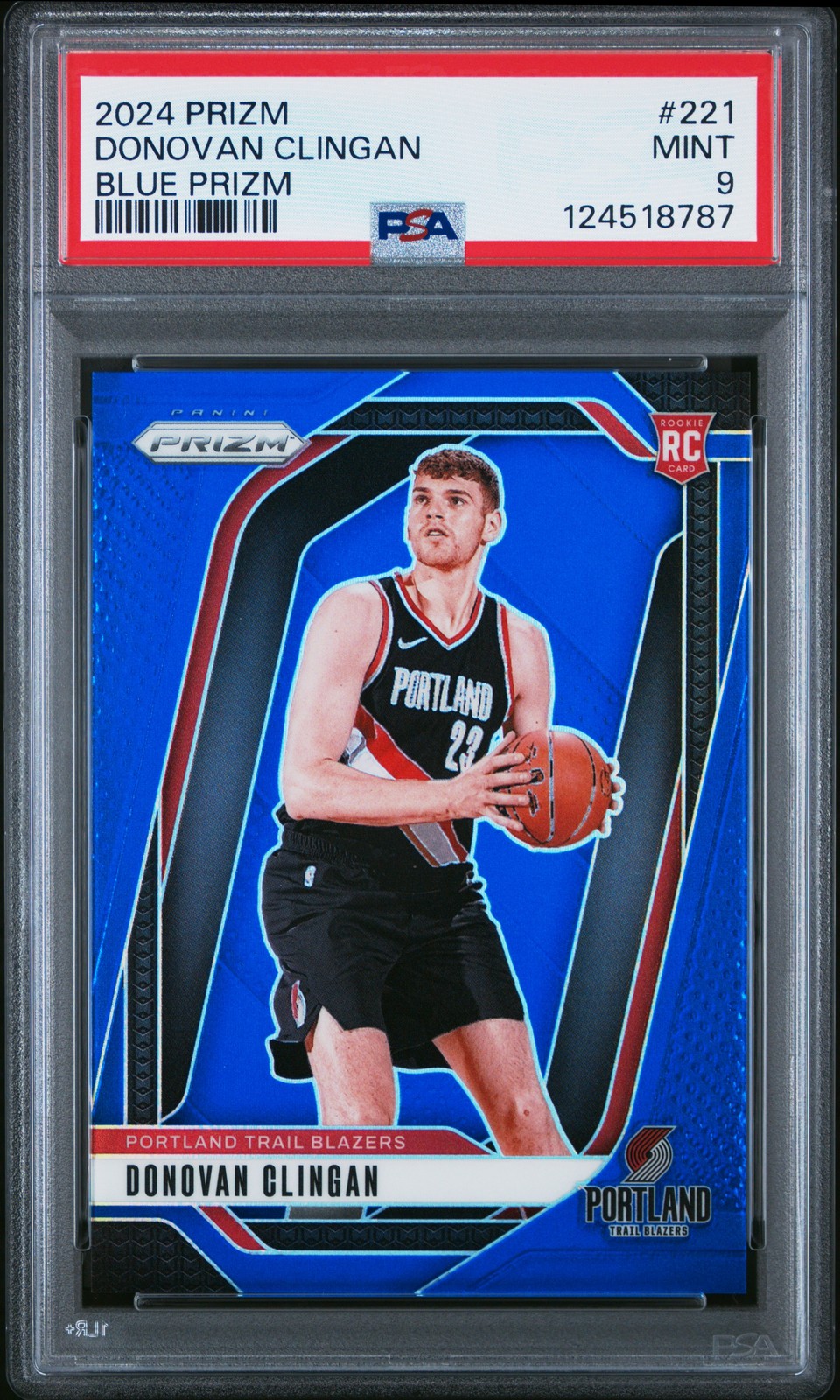 2024 Panini Prizm #221 Donovan Clingan Blue Prizms Rookie Card RC /199 PSA 9