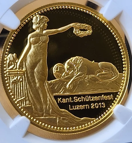 2013 Switzerland Swiss Shooting Fest 500F Gold Coin Hab-90a  NGC PF69UC