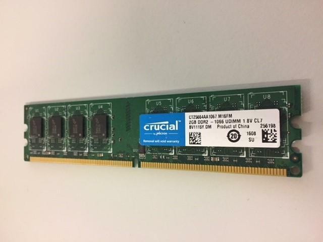 Crucial  2GB DDR2 1066 MHz PC2-8500 Unbuff DIMM 240-Pin ( CT25664AA1067 ) REF