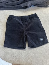 RARE Stussy Corduroy Shorts Black Mens Size 32 Drawstring