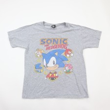 Vintage Sonic the Hedgehog Sega Genesis T-Shirt Youth Kids Large Gray