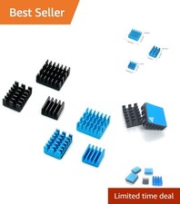 Anodized Black Aluminum Heatsink Set for Efficient Raspberry Pi Cooling - 6 pcs